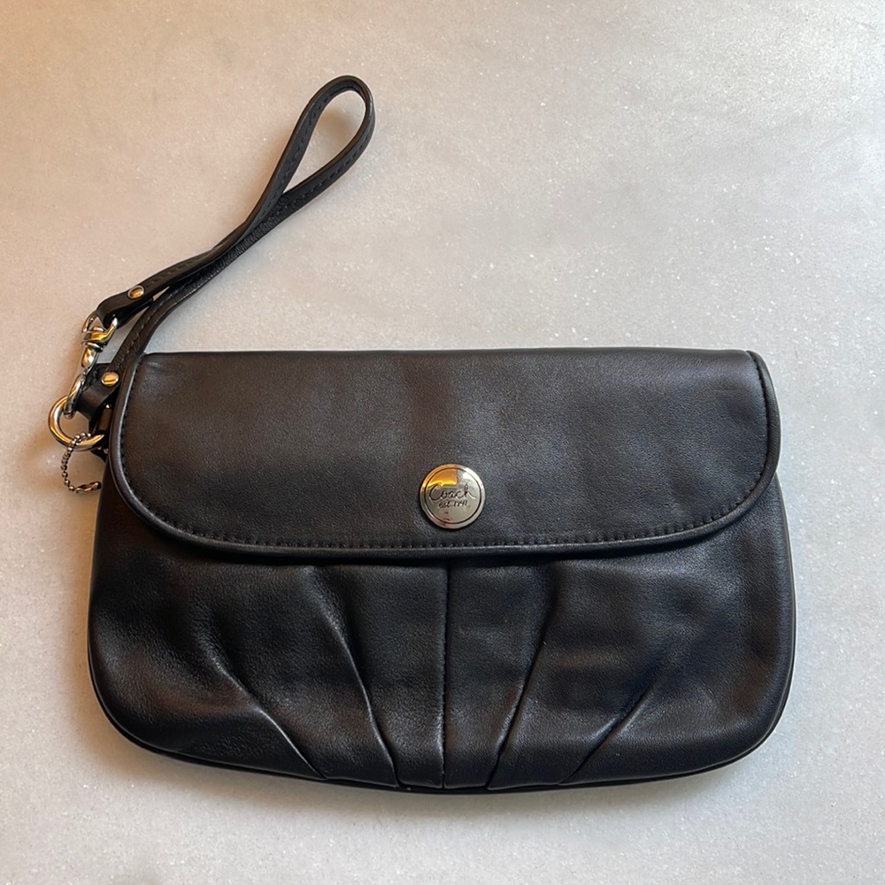 COACH black wristlet